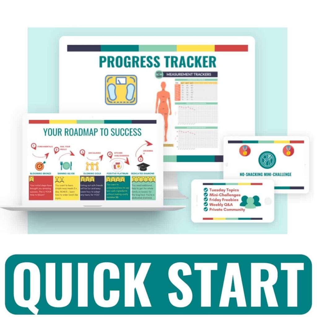 ipad and laptop showing how to start the low-carb course