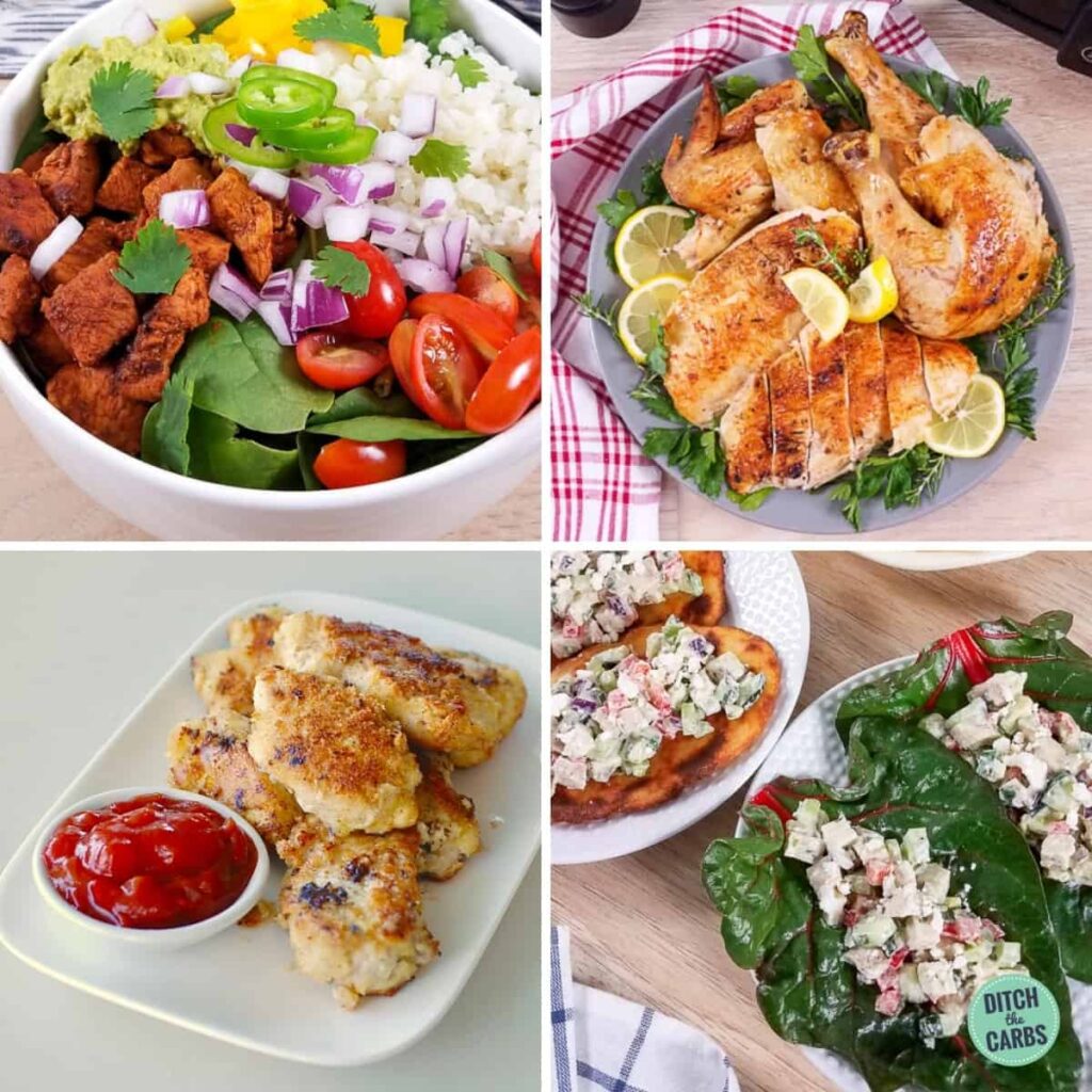 vrious low-carb keto chicken recipes