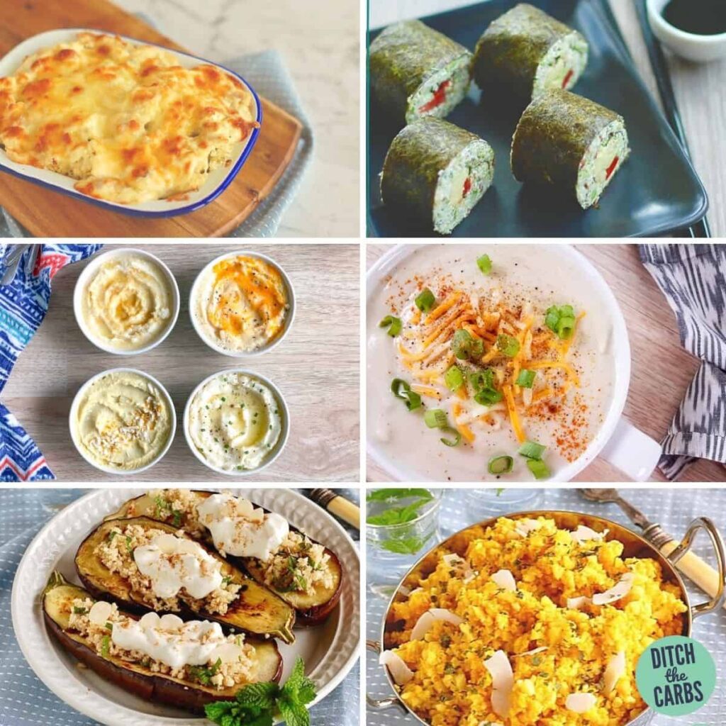 collage of the best keto cauliflower recipes