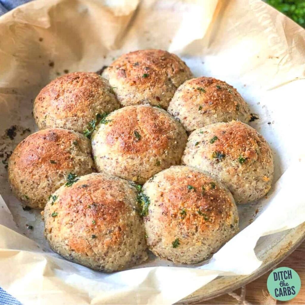 keto dinner rolls in a basket
