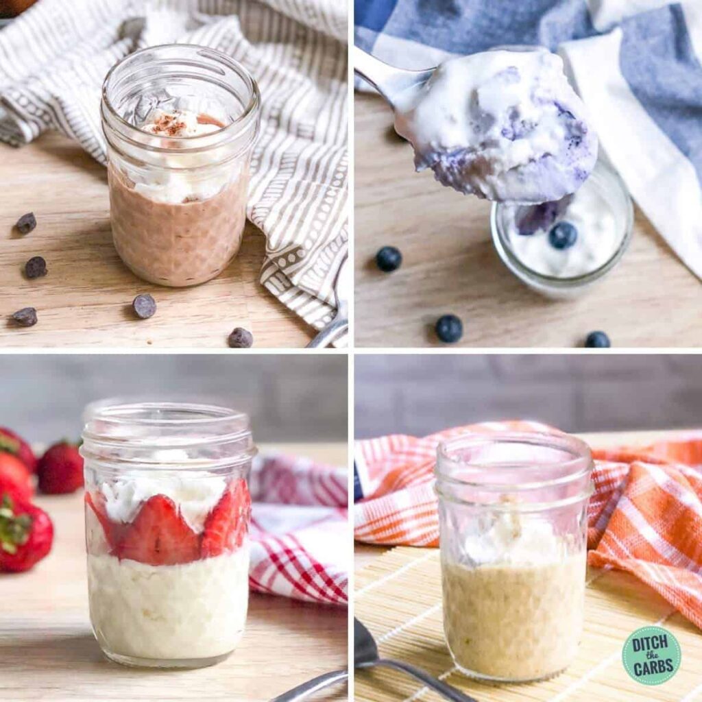collage of four keto cheesecake recipess