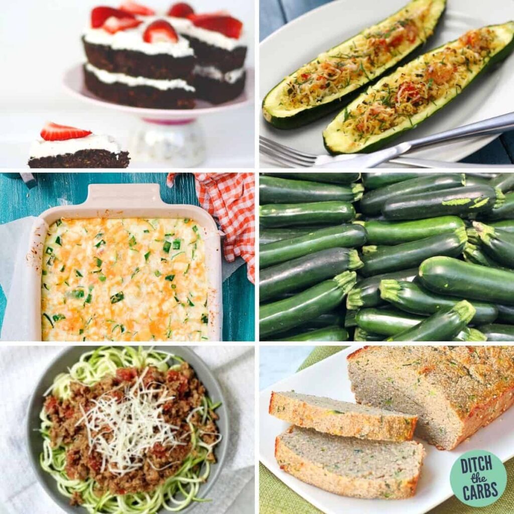 collage of the best keto zucchini recipes