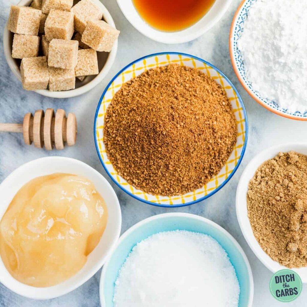 selection of sweeteners on a table