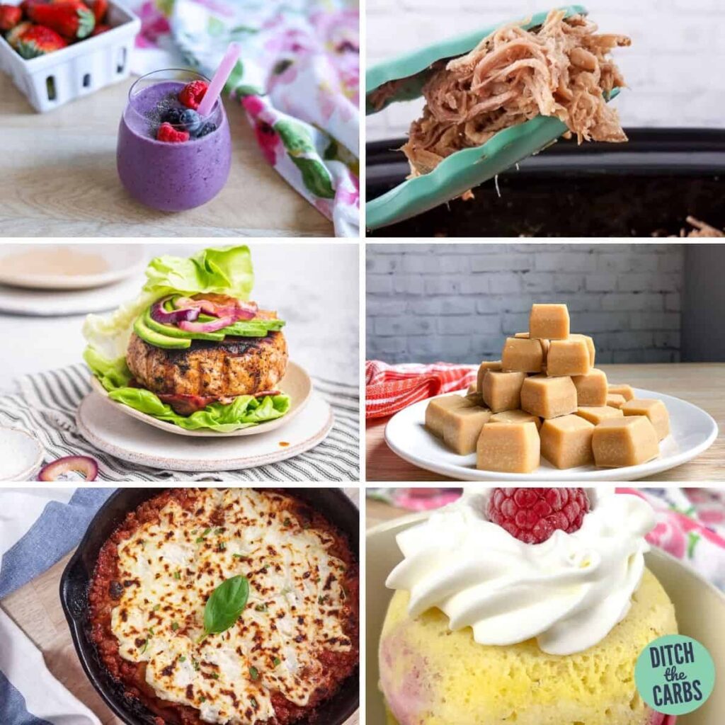 collage of the easy lazy keto meals